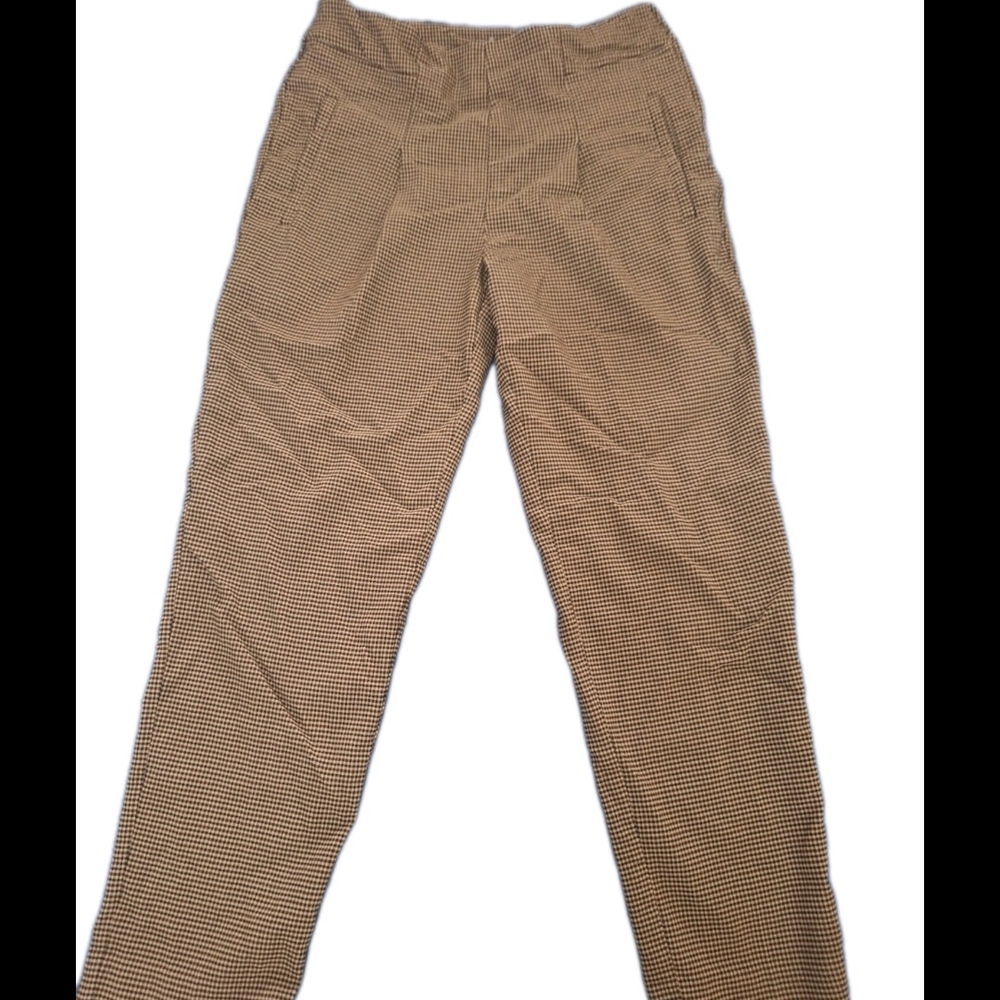 Worthington Ladies Brown Checkered   High Waisted Trouser (Ankle)
